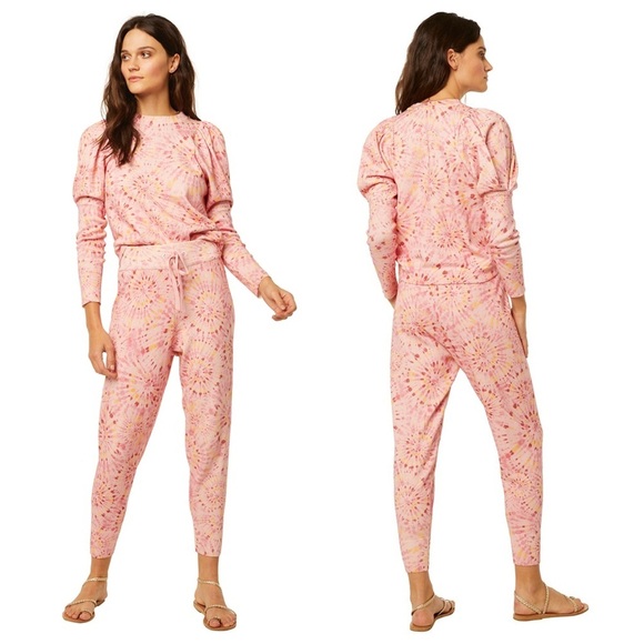 New! MISA Los Angeles Payton Pink Tie Dye Jogger Pants 🌸 Medium NWT! - Picture 6 of 13